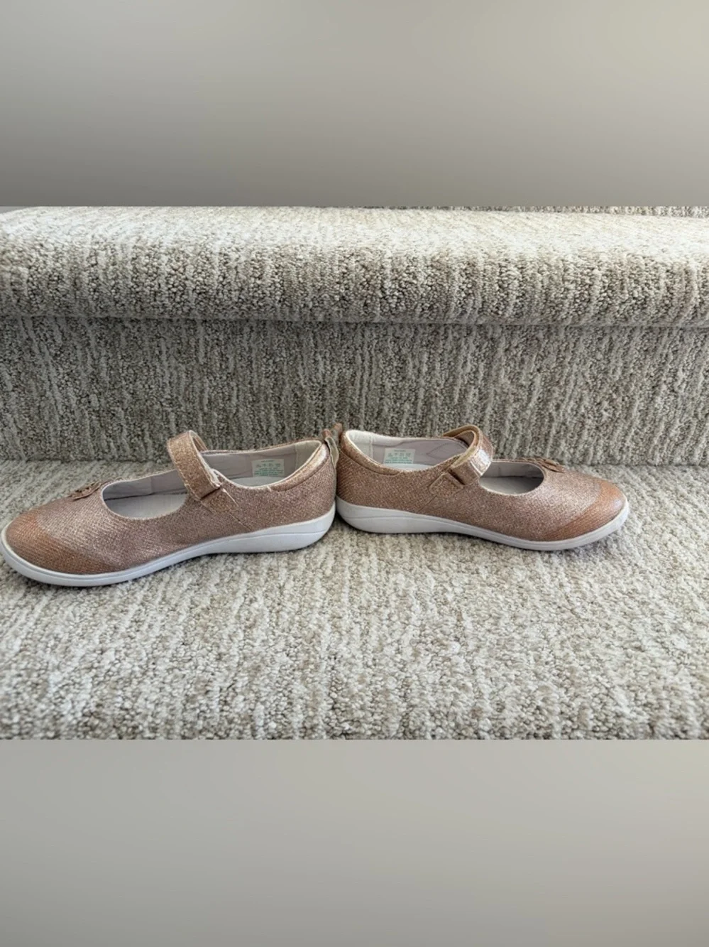 Stride Rite Holly Mary Jane flats in rose gold. Size 2XW. (2 extra wide).